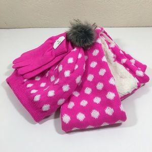 3 Pc Scarf Beanie Gloves Set